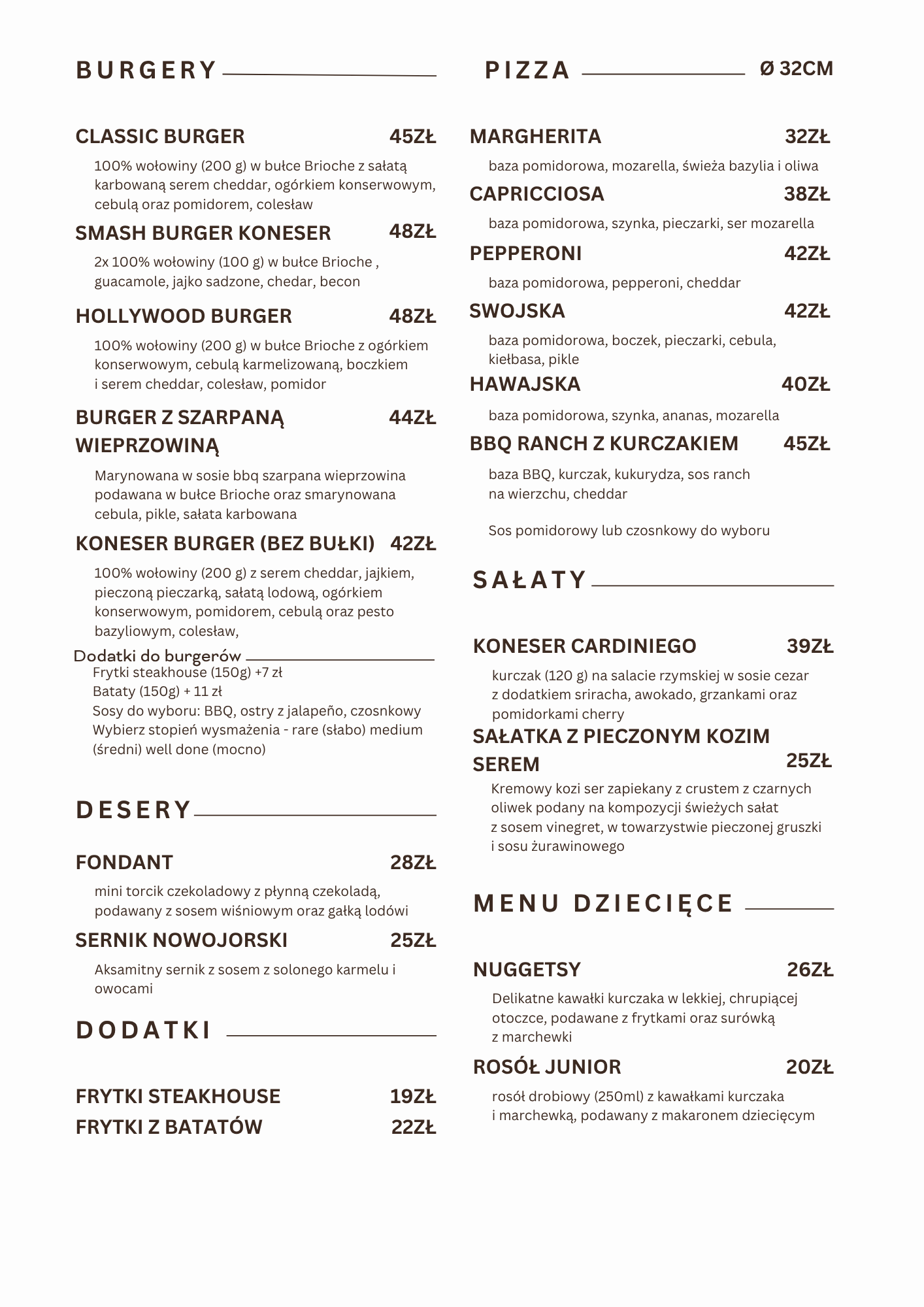 Menu Koneser strona 2
