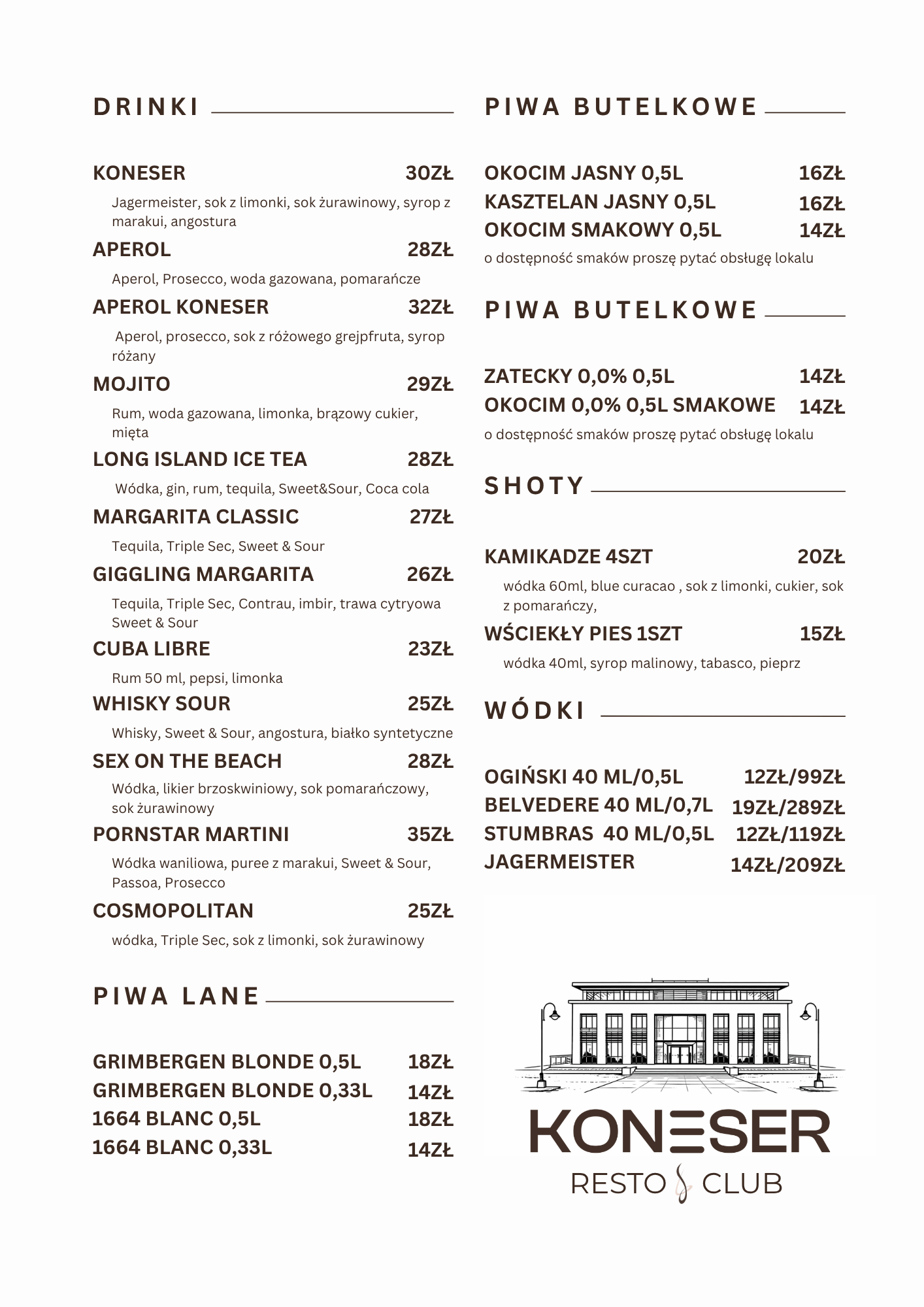 Menu Koneser strona 3