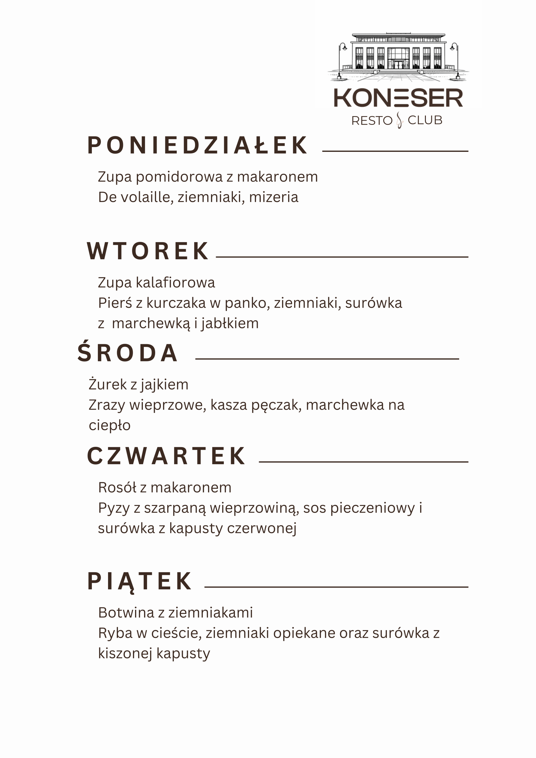 Menu lunchowe tydzień 1